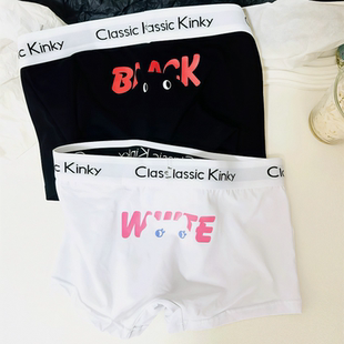 2条可爱小猫女士平角内裤女t纯棉学生中性风卡通运动四角裤少女夏