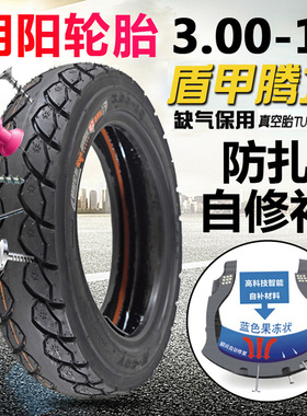 朝阳电动车防扎轮胎14x2.5真空胎300-10电瓶车胎摩托车自修补轮胎