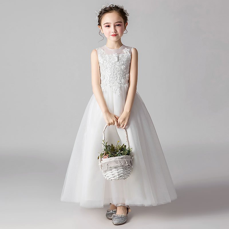 女童白色生日花童婚纱公主裙儿童主持人晚礼服女孩洋气演出服夏季,童装/婴儿装/亲子装,儿童礼服,淘宝优惠券,粉丝福利购,淘宝优惠卷