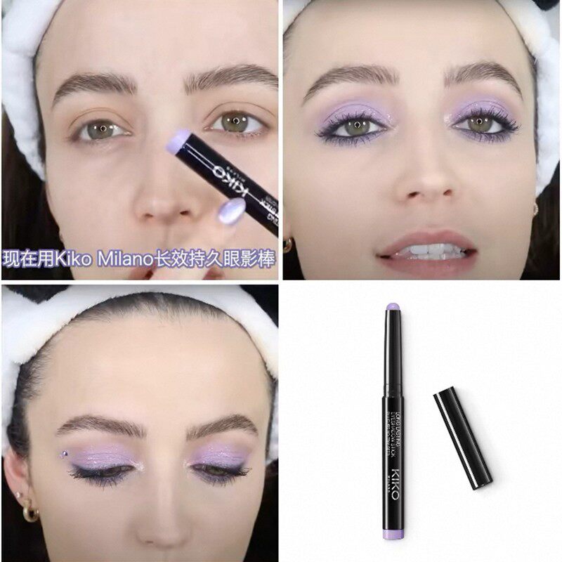K妹同款博主推kiko24h持久眼影棒11long lasting薰衣草紫珠光亮