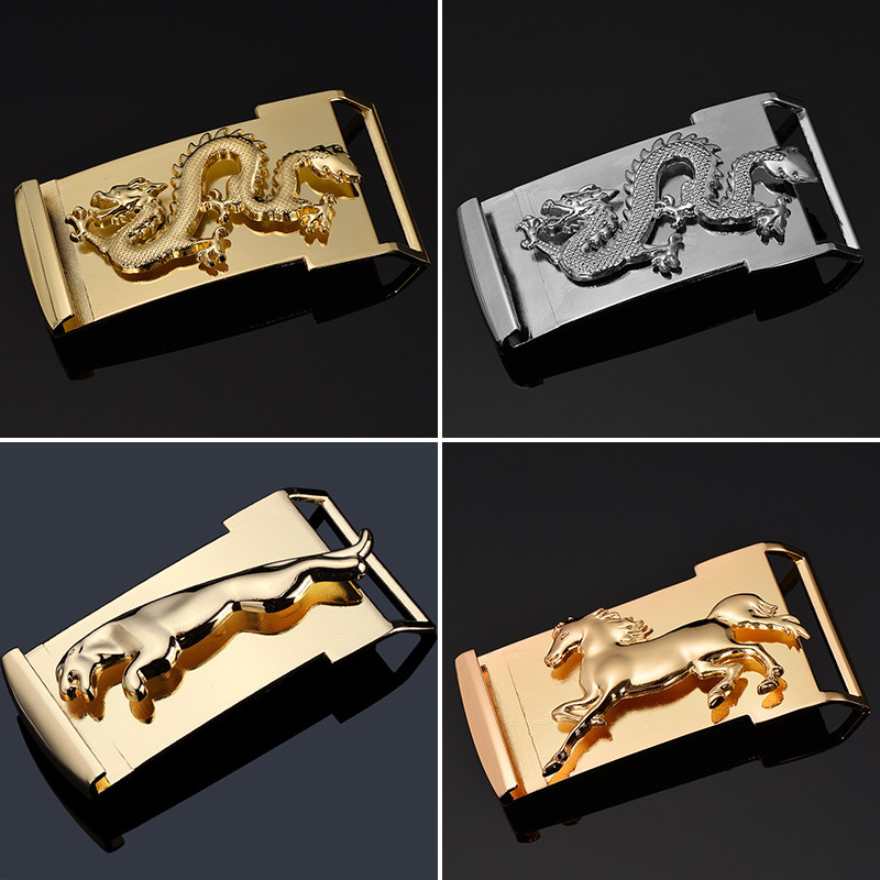 龙款扣头单卖马头板扣合金男士皮带头豹款平滑扣配3.2-3.7CM皮带