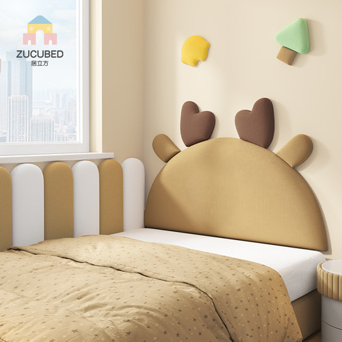 榻榻米墙围软包布艺麋鹿床头