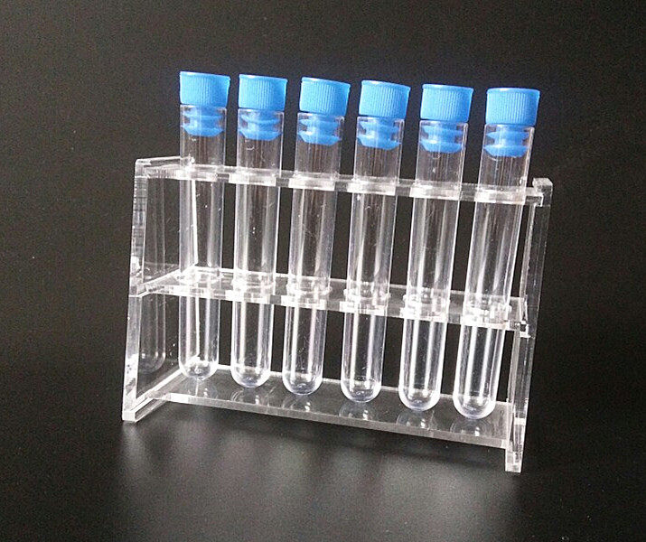 试管架套餐 6支 16*100塑料试管带塞+ 单排6孔有机试管架 Φ16mm