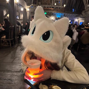 环球影城可爱无牙仔毛绒帽子冬季保暖防寒加厚骑车护耳帽雷锋帽女