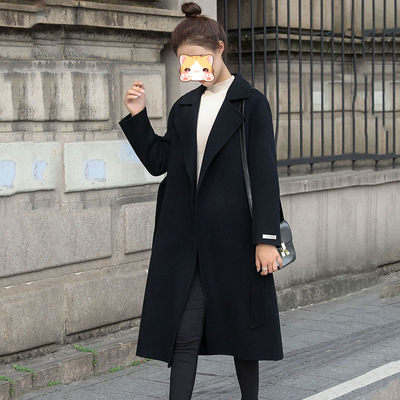 秋冬季毛呢外套女装2025新款潮百搭赫本风加厚百搭中长款