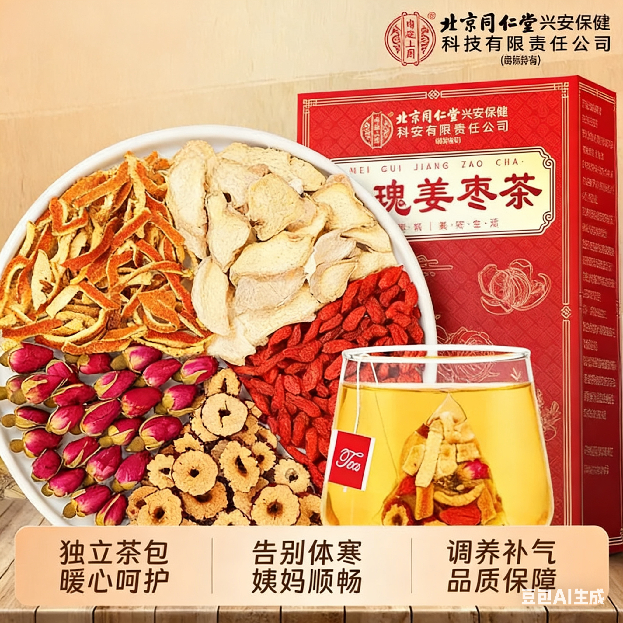 北京同仁堂玫瑰姜枣茶红糖姜茶女生补暖气血茶调理姨妈顺驱寒正品,传统滋补营养品,养生茶,淘宝优惠券,粉丝福利购,淘宝优惠卷