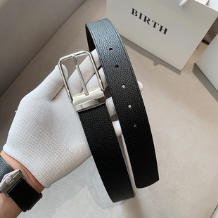 BIRTH正品 腰带年轻人潮 皮带男真皮针扣青年简约百搭头层牛皮男士