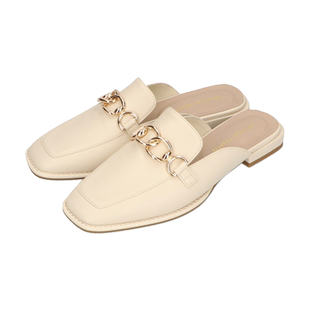 ORiental TRaffic日系包头通勤穆勒金属配饰低跟拖鞋女春