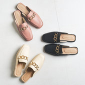 ORiental 女春 TRaffic日系包头通勤穆勒金属配饰低跟拖鞋