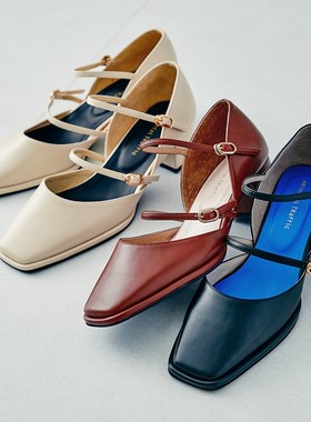 ORiental TRaffic包头复古玛丽珍凉鞋女夏温柔仙女高跟鞋粗跟单鞋