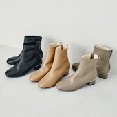 休闲方头低跟后拉链时尚 ORiental TRaffic日系新款 方跟短筒女靴