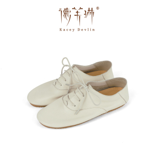 无胶平底鞋 德芙琳真皮牛津鞋 2026年夏季 新款 超软真皮轻便快走鞋