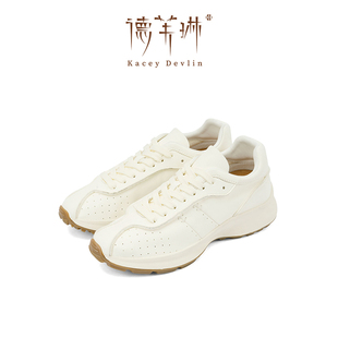 德芙琳鹿皮隱形內(nèi)增高老爹鞋 5.5cm顯小腳小蠻腰休閑運(yùn)動(dòng)鞋 小白鞋