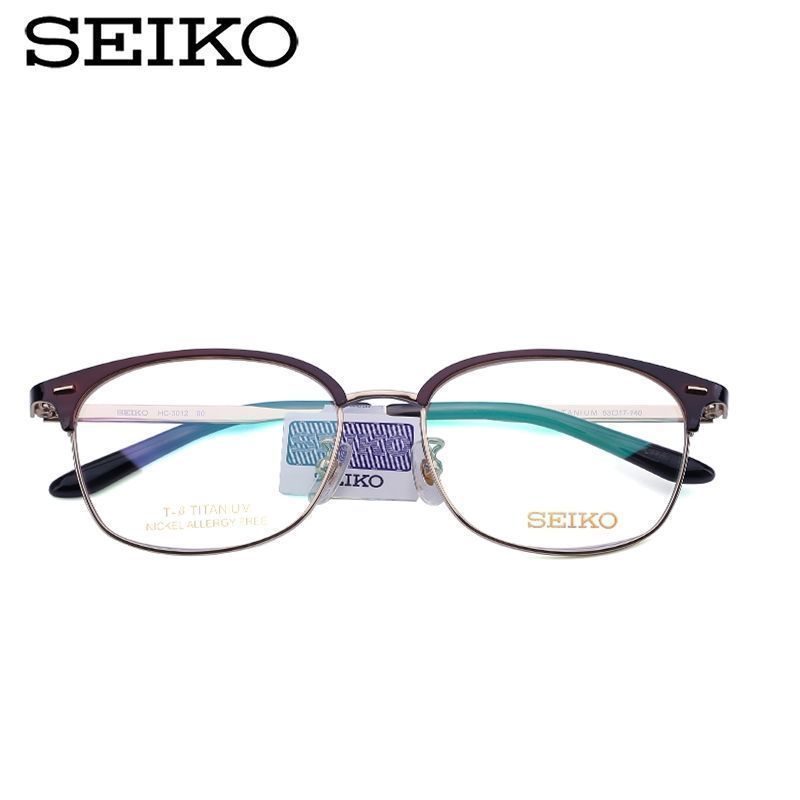 SEIKO精工超轻钛合金眼镜架圆框文艺复古镜框男女近视框架HC3012