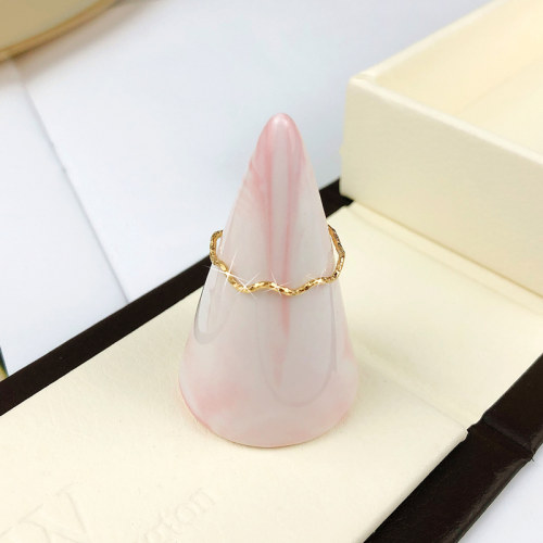 韩巧女生钛钢个性波光粼粼戒指