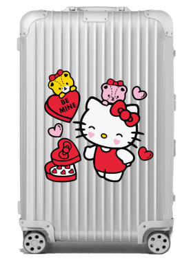 创意Hellokity凯蒂猫行李箱转印贴纸大号整张防水不留胶立体微凸
