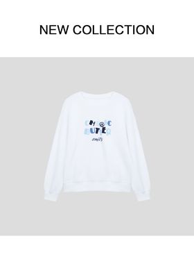 印花字母圆领女宽松型卫衣女装 V1518003B-5346