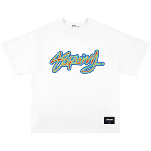 88rising短袖T恤男趣味夏日温度感知涂鸦印花字母美式情侣上衣