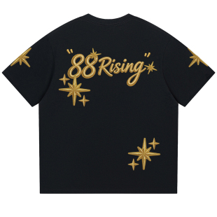 88rising 纯棉系列复古美式重磅硬挺不塌高街印花T恤百搭情侣短袖