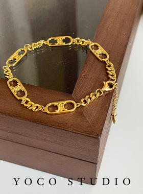 YOCOSTUDIO女纯银欧美镀金手链