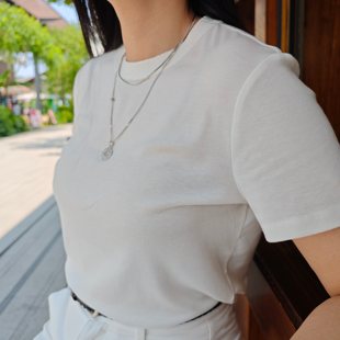 YOCO短款 圆领t恤女2025款 小个子洋气减龄显瘦正肩短袖