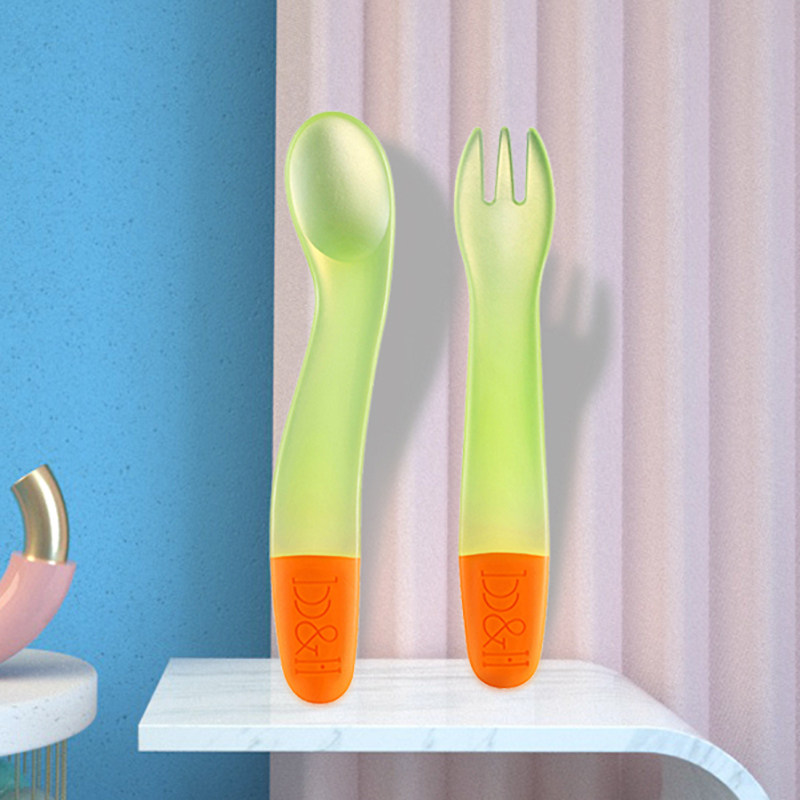 b&h 瑞士宝琪宝宝学吃饭训练学习叉勺子婴儿辅食一岁儿童餐具套装