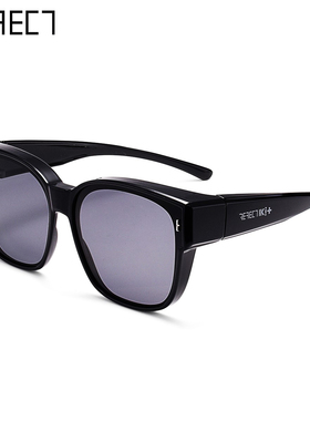 refect偏光太阳镜黑色大框防紫外线开车眼镜近视套镜男女K8091