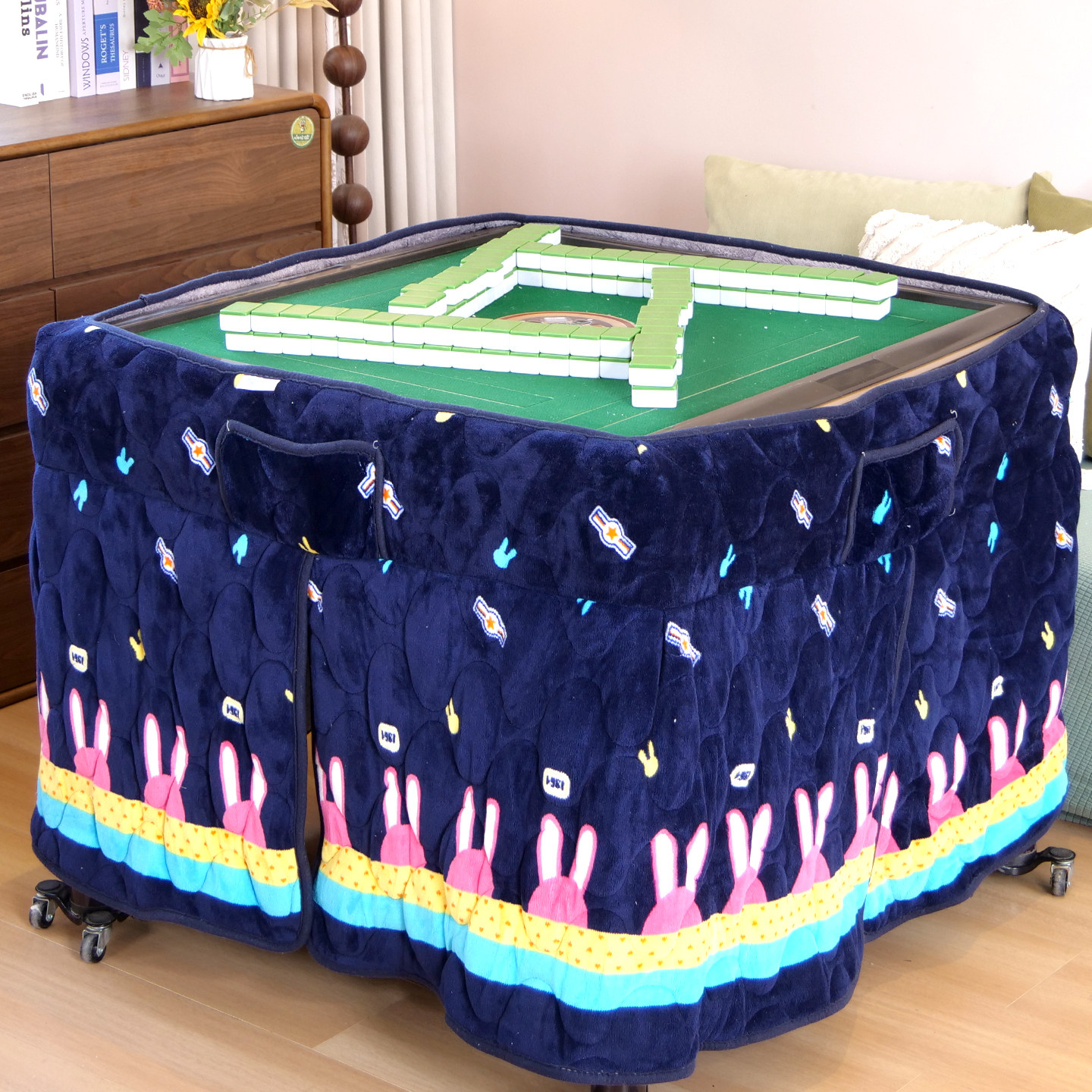 麻将桌烤火罩加厚正方形加绒加棉桌围保暖松紧毛绒冬季通用烤火被,居家布艺,烤火罩,淘宝优惠券,粉丝福利购,淘宝优惠卷