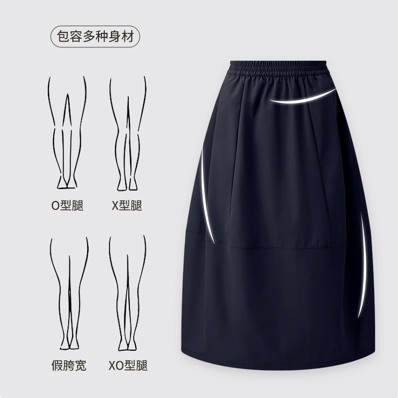宽松A字长款半身裙显瘦裙子女款夏季2026新款高级感花苞裙