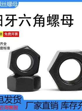 细牙六角螺母细丝螺帽发黑高强度M8M10M12M14M16M18M20M36M39-M64