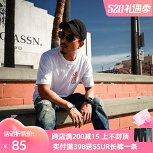 宇航员彩虹情侣宽松宇航员大LOGO圆领短袖 CLOT联名款 T恤 SSUR