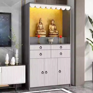 现代轻奢佛柜客厅靠墙佛龛家用供香桌实木小型神台观音财神爷贡台