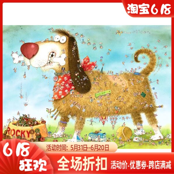 儿童房卡通挂画动物汪星人十字绣