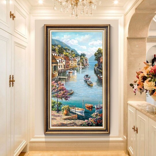 新款印花DMC十字绣客厅玄关欧式