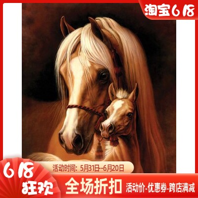 包邮印花新款十字绣世界名画动物