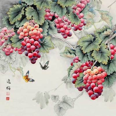 精准印花dmc绣线客厅1花鸟水墨