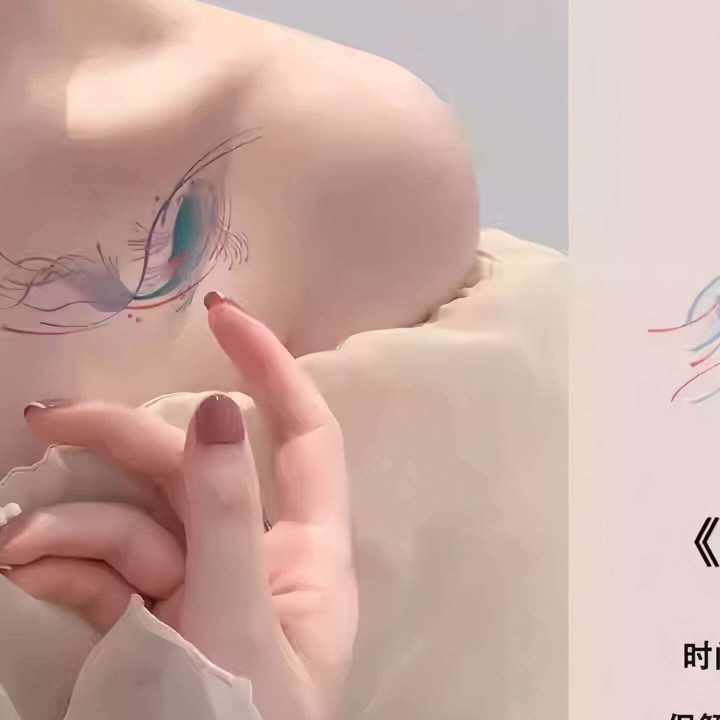 蝴蝶樱花彩色纹身贴防水女持久感锁骨遮盖伤疤纹身贴仿真刺青