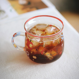 玻璃杯子套装可爱卡通夏天冰镇果汁饮料咖啡水果茶冰淇淋啤酒水杯