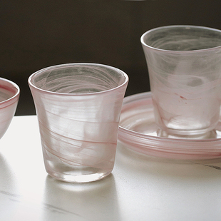 好看的玻璃杯子泡下午茶主人杯清酒威士忌饮料果汁牛奶加热喝水杯