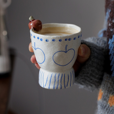 陶瓷可爱卡通浮雕手握杯