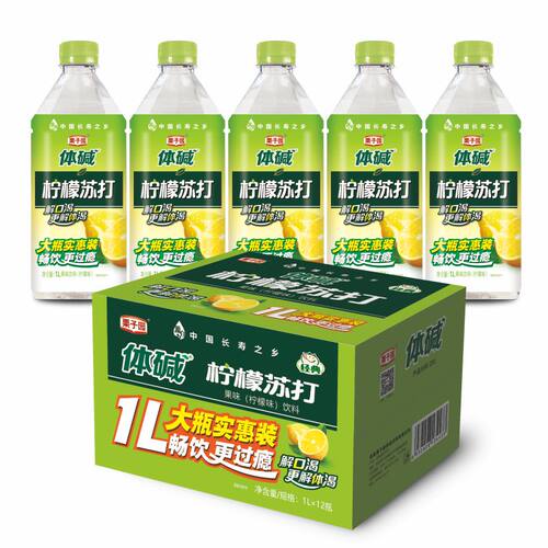栗子园苏打大瓶饮料1L*12瓶