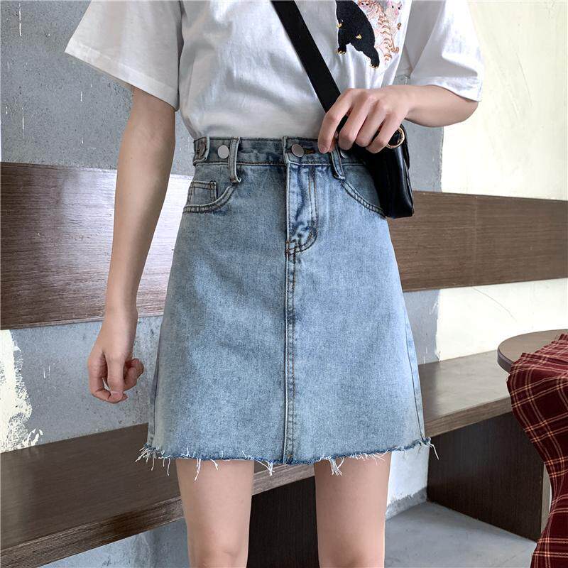 2025夏季新款大码胖mm高腰a字牛仔短裙女学生百搭显瘦包臀半身裙