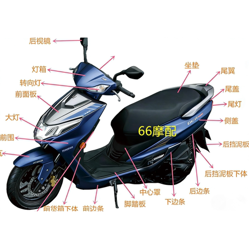 适用豪爵侧盖前围护板外壳