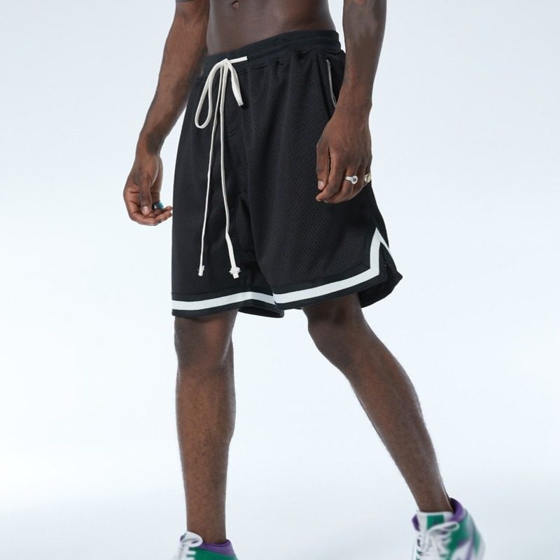 fog fear of god第五季主线高街宽松条纹织带网眼短裤篮球裤子男