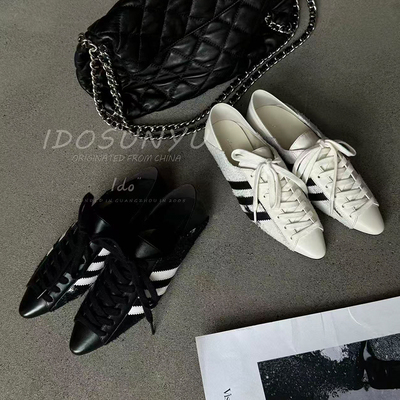 2026新款真皮尖头女德训鞋百搭