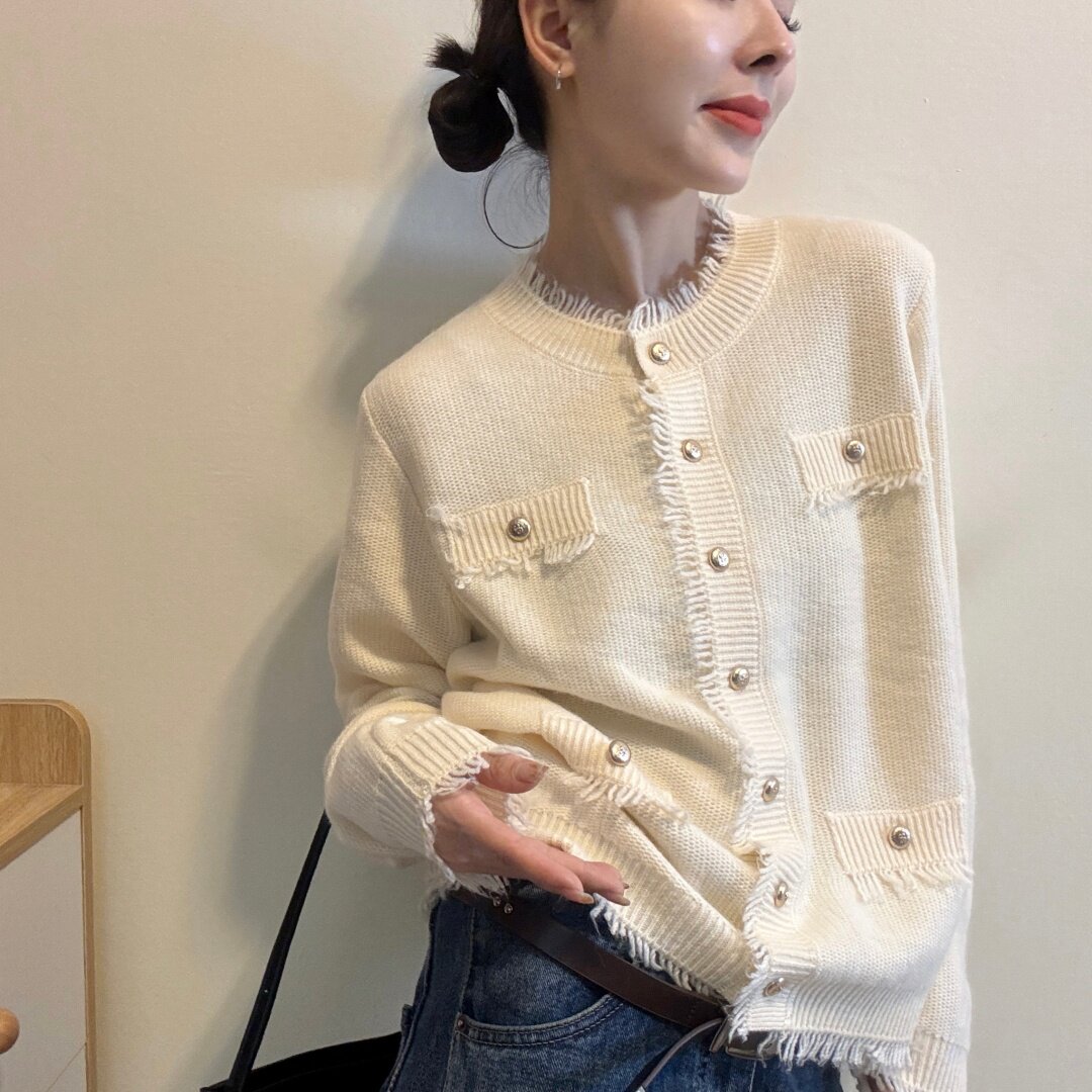 欧洲站小香风开衫女针织外套