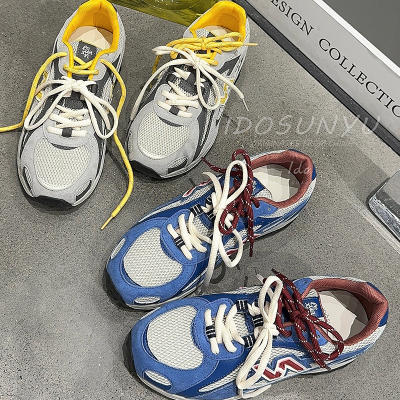 春季复古运动女厚底透气老爹鞋