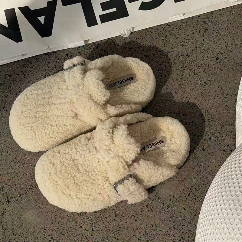 诗歌兰2025冬季新款包头半拖鞋