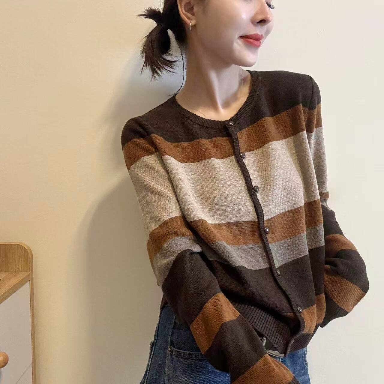 欧洲站羊毛针织开衫女外套