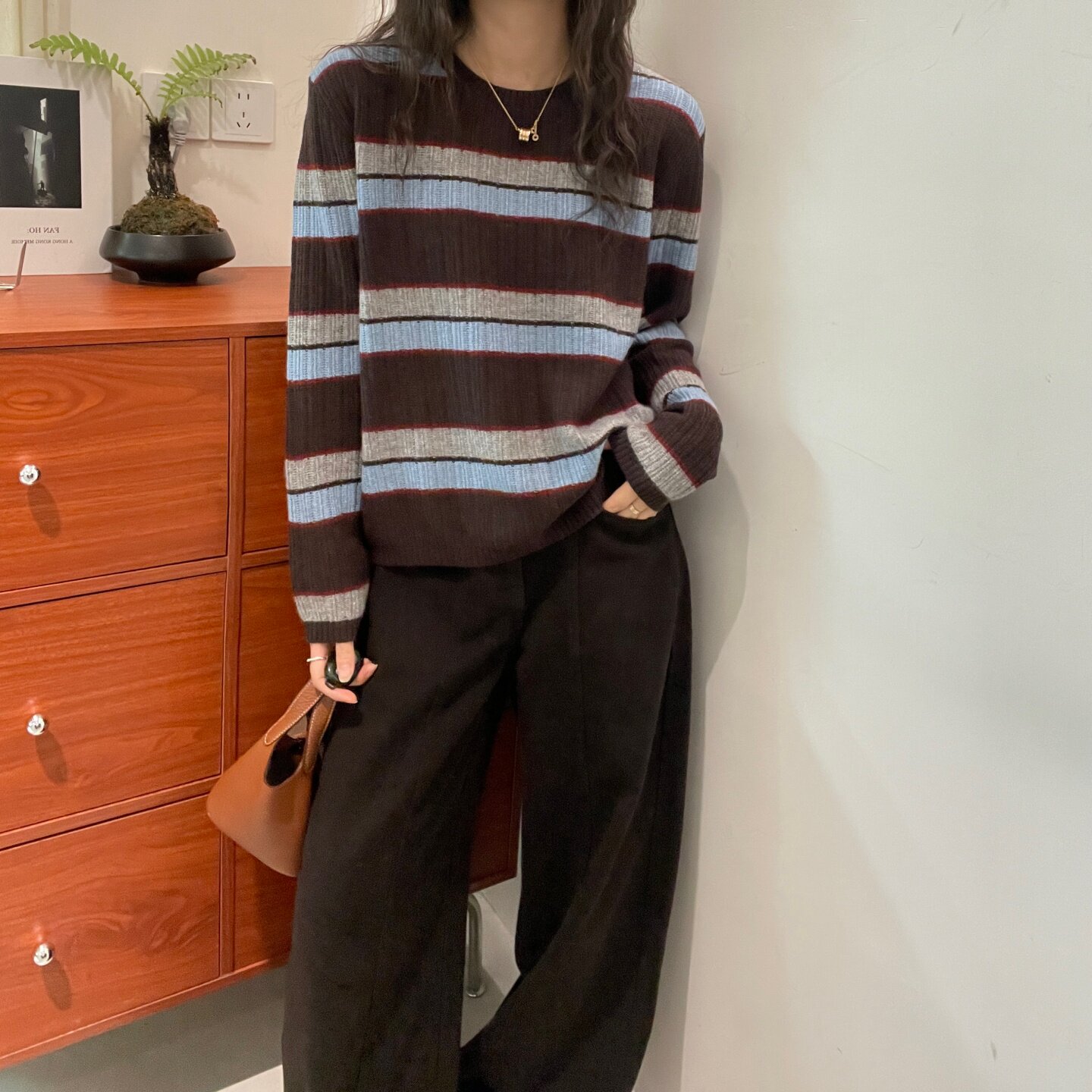 欧洲站2026新款女条纹毛衣